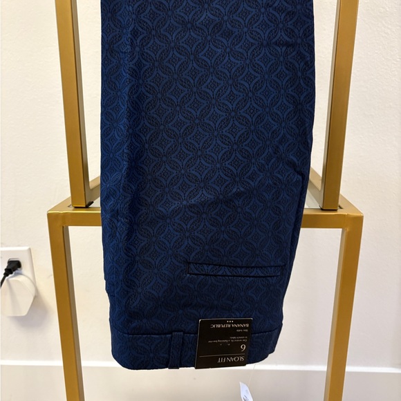 Banana Republic NWT Sloan Fit Navy Patterned Low Rise Ankle Pant - Size 6 - Picture 7 of 7